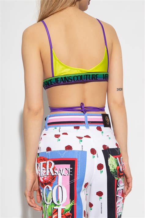 Versace Jeans Couture Logo Cropped Tank Top.